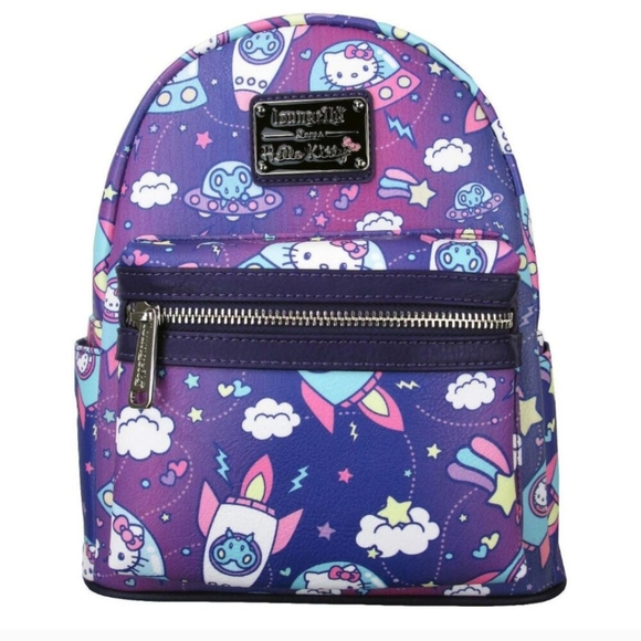 NWT Hello Kitty spaceship Loungefly mini backpack - Picture 2 of 5